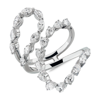 Avant-Garde Twist Fancy Cut Diamond Fashion Ring in 14k White Gold (1 7/8 ct. tw)