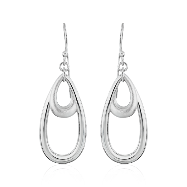 Satin Drop Earrings in Sterling Silver