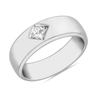 ZAC ZAC POSEN Compass Set Single Princess Cut Diamond Ring in 14k White Gold (5.5 mm