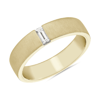 ZAC ZAC POSEN Brushed Finish Baguette Diamond Ring in 14k Yellow Gold (5 mm