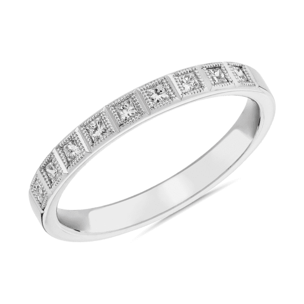ZAC ZAC POSEN Princess Cut Modern Milgrain Diamond Ring in 14k White Gold (2.5 mm