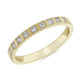 ZAC ZAC POSEN Princess Cut Modern Milgrain Diamond Ring in 14k Yellow Gold (2.5 mm
