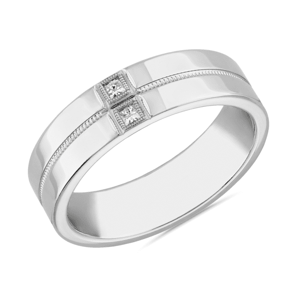 ZAC ZAC POSEN Double Princess Cut Milgrain Diamond Ring in Platinum (6 mm