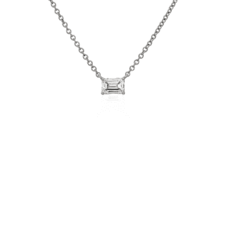 East-West Emerald Cut Pendant in 14k White Gold (1/2 ct. tw.)