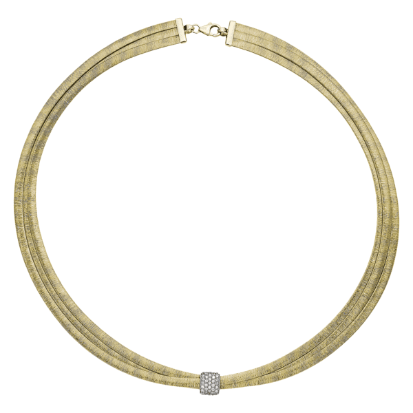 Textured Diamond Necklace in 18k Yellow Gold (3/4 ct. tw.)