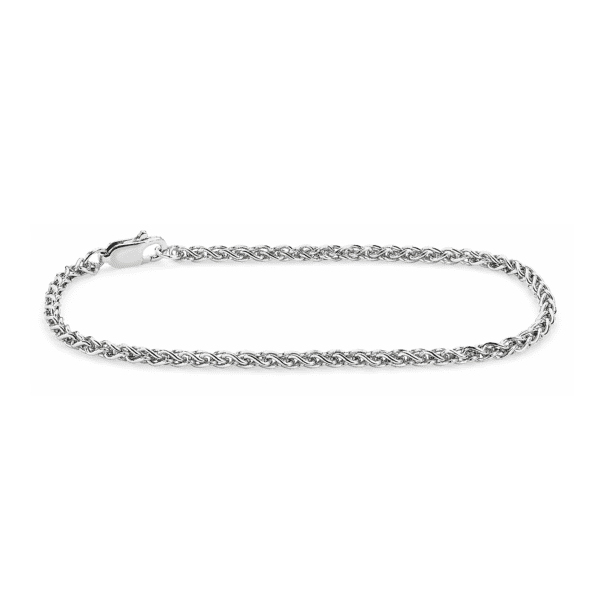 7" Wheat Chain Bracelet in Sterling Silver (2.4 mm)