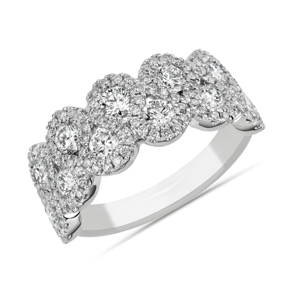 Double Row Halo Fashion Ring in 14k White Gold ​(1 1/2 ct. tw.)