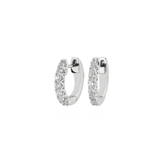 Tessere Diamond Hoop Earrings in 14k White Gold (1/2 ct. tw.)