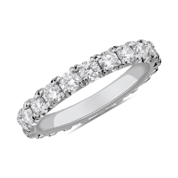 French Pave Diamond Eternity Ring in Platinum (1 1/2 ct. tw.)