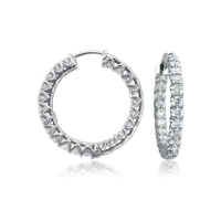 Diamond Eternity Hoop Earrings in 18k White Gold (3 1/2 ct. tw.)