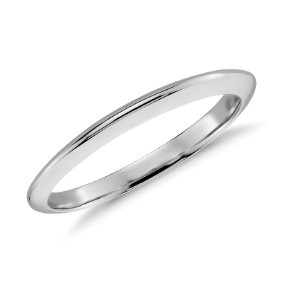 Knife Edge Wedding Ring in 14k White Gold (2 mm)