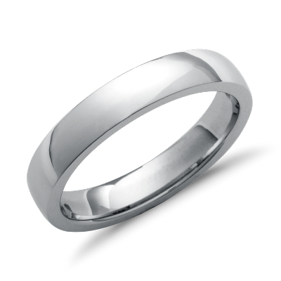 Low Dome Comfort Fit Wedding Ring in Platinum (4mm)